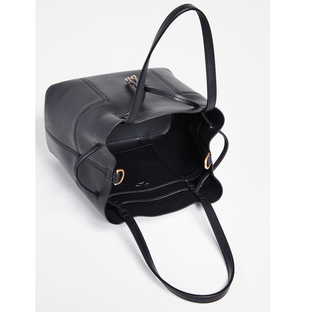Tory Burch Black Block T Small Bucket Bag EUC - Picture 7 of 14